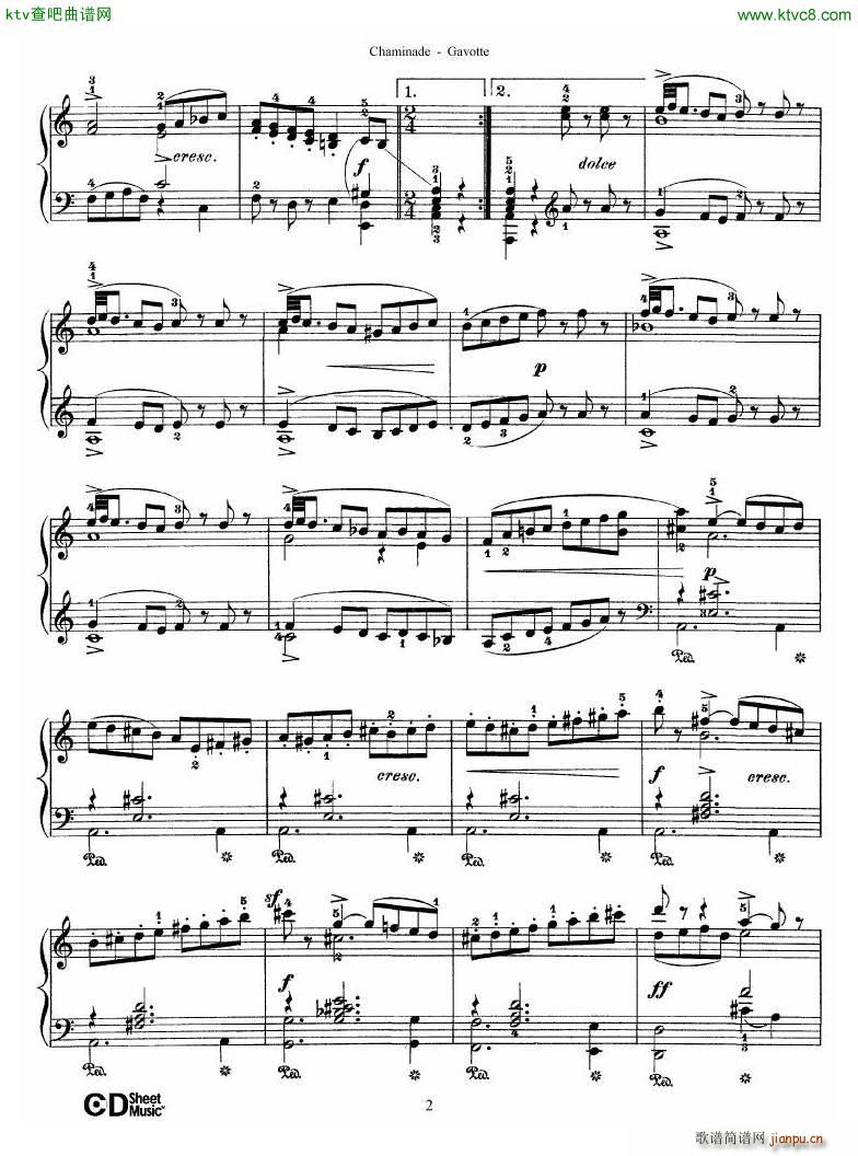 Chaminade 09 2 Gavotte(钢琴谱)1