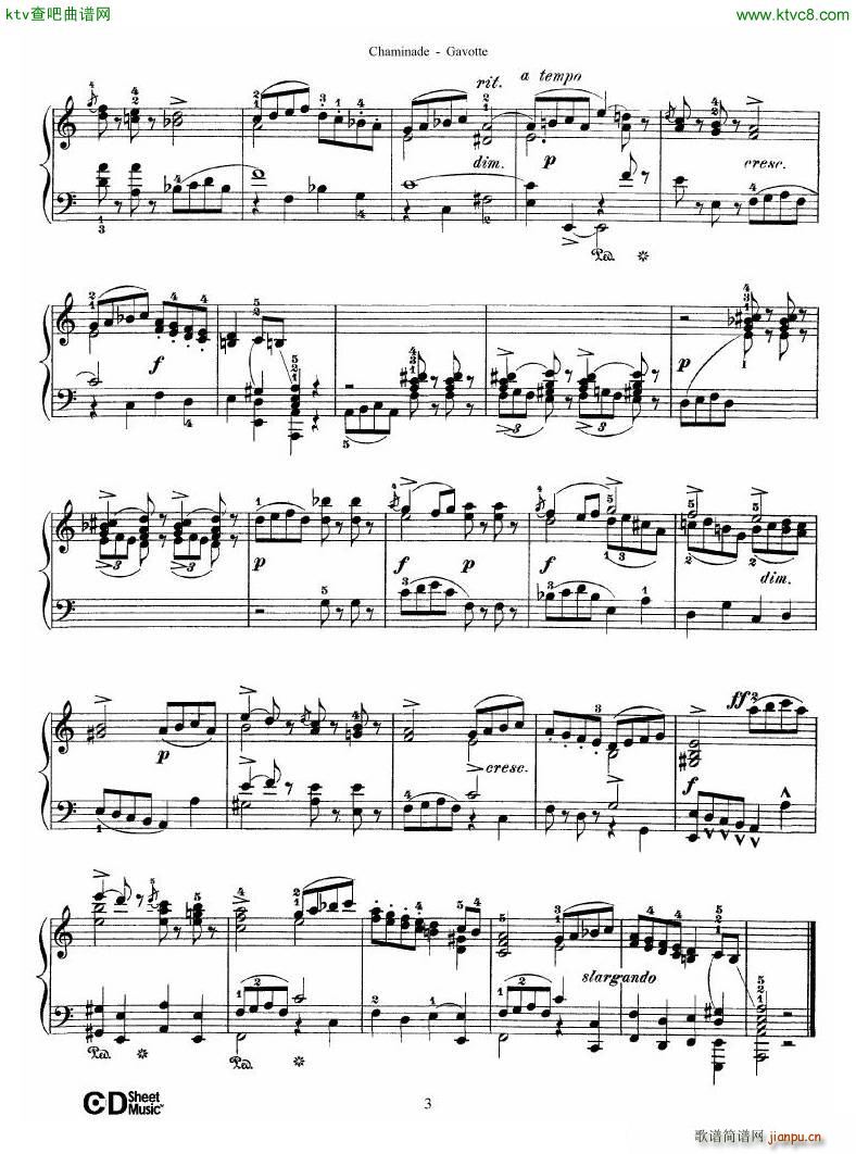 Chaminade 09 2 Gavotte(钢琴谱)3