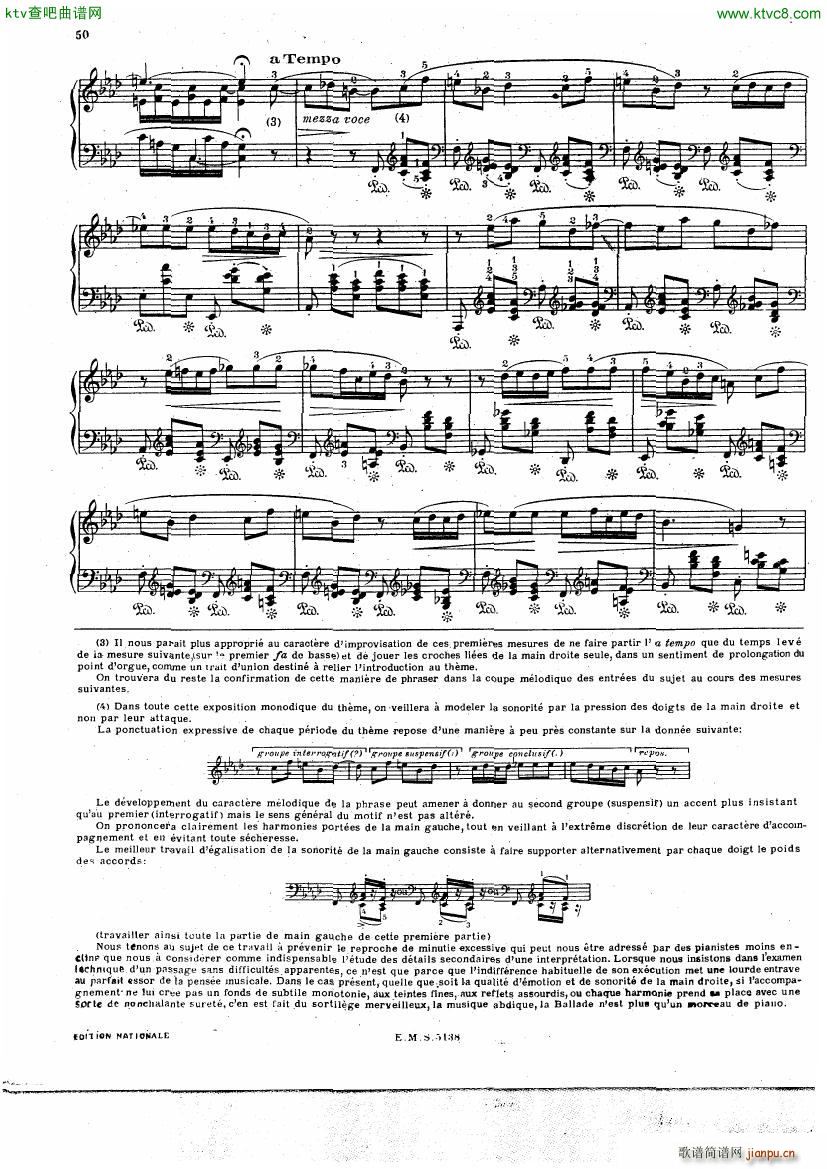 Chopin Cortot 4 Ballades 二(钢琴谱)9