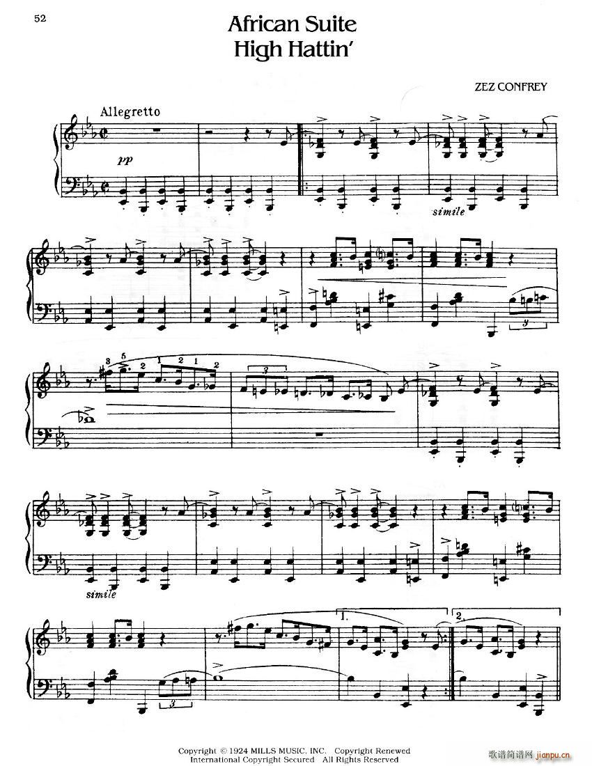 Confrey African Suite 1 High Hattin(钢琴谱)1