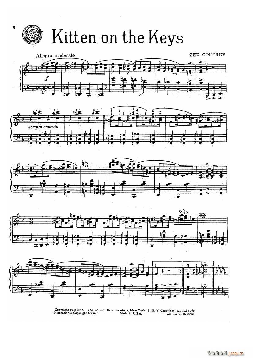 Confrey Kitten on the Keys(钢琴谱)1