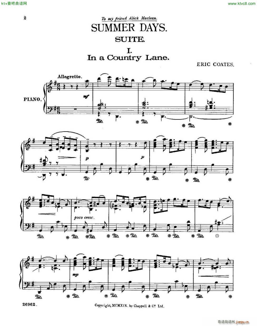 Coates Summer Days(钢琴谱)1