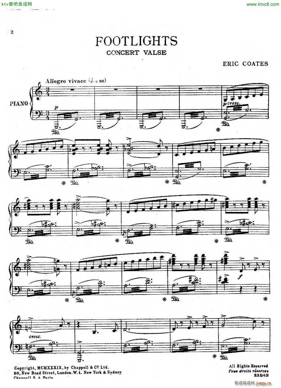 Coates Footlights(钢琴谱)1