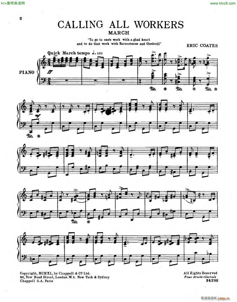 Coates Calling All Workers(钢琴谱)1