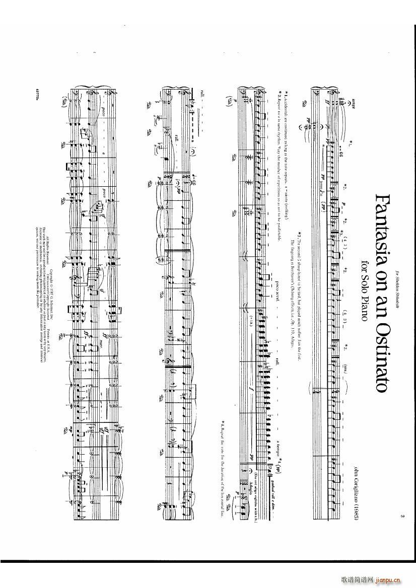 corigliano fantasia on an ostinato(钢琴谱)1