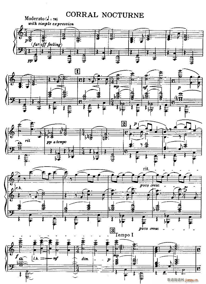 copland Rodeo Ballet Corral Noct(钢琴谱)1