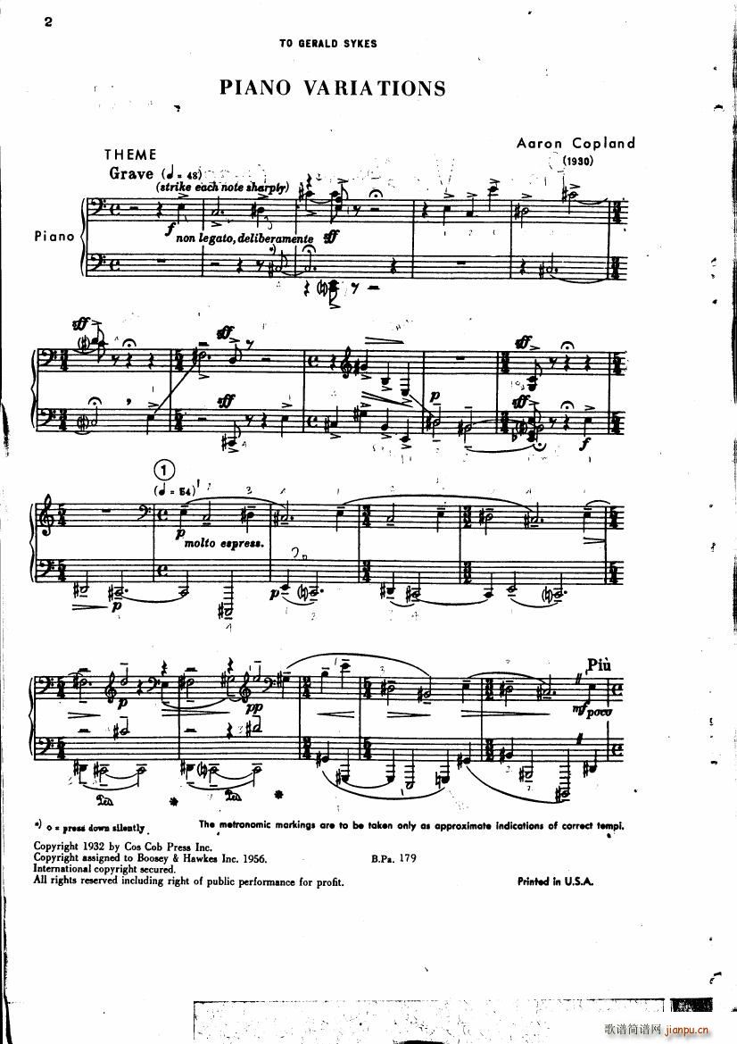 copland piano variations(钢琴谱)1