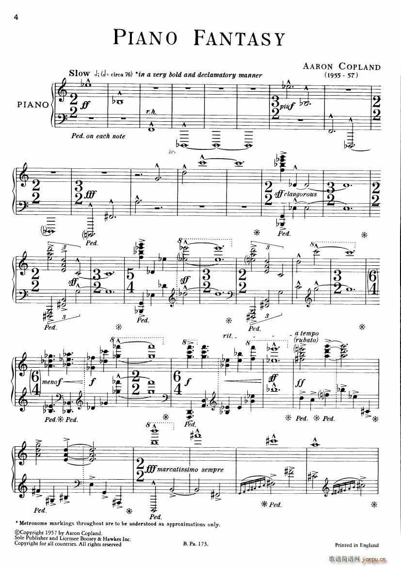 Copland Piano Fantasy(钢琴谱)1