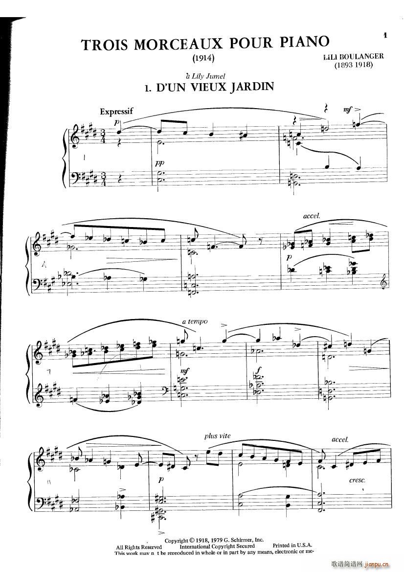 Boulanger Lili 3 Morceaux(钢琴谱)3