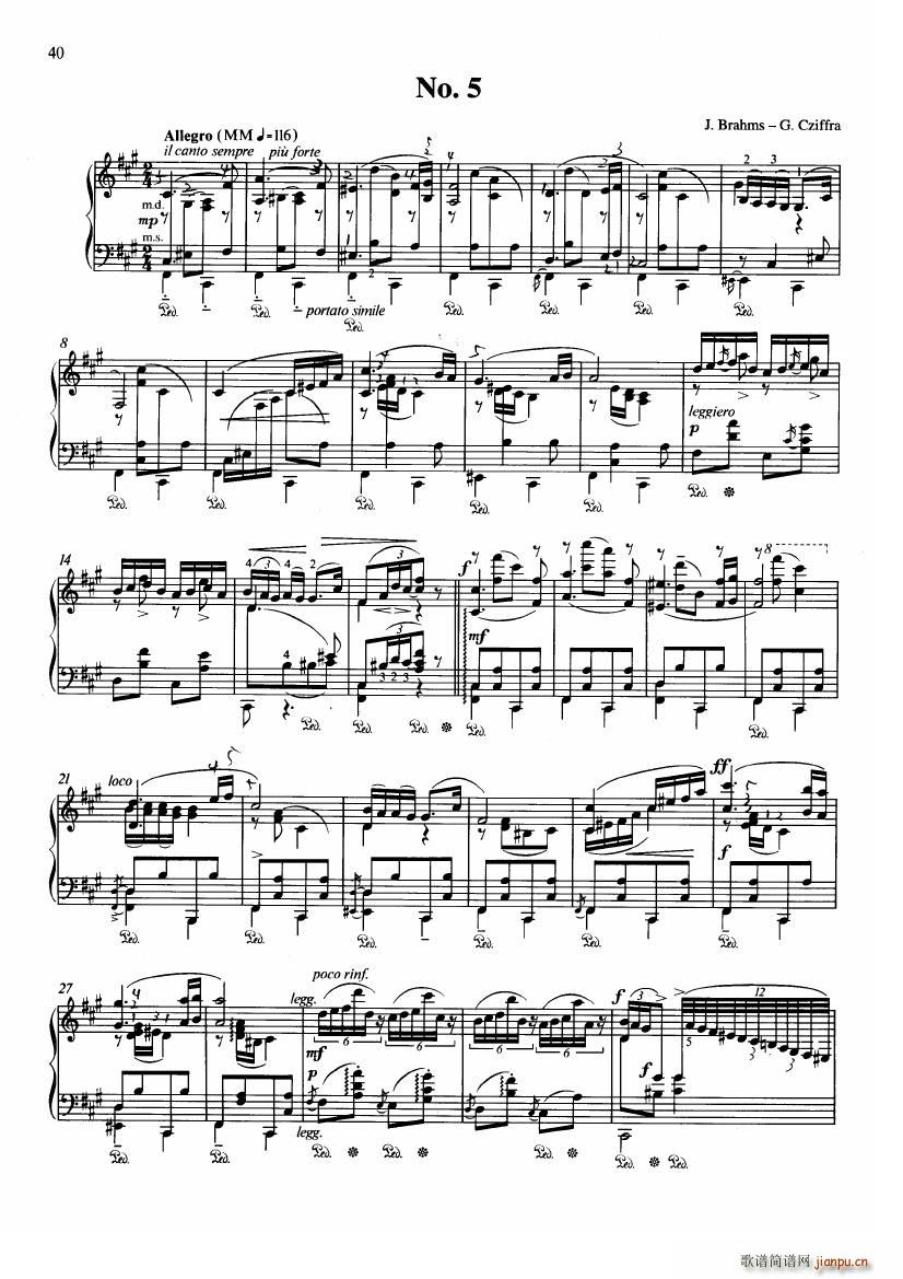 Brahms Cziffra Hungarian Dance No 5(钢琴谱)1