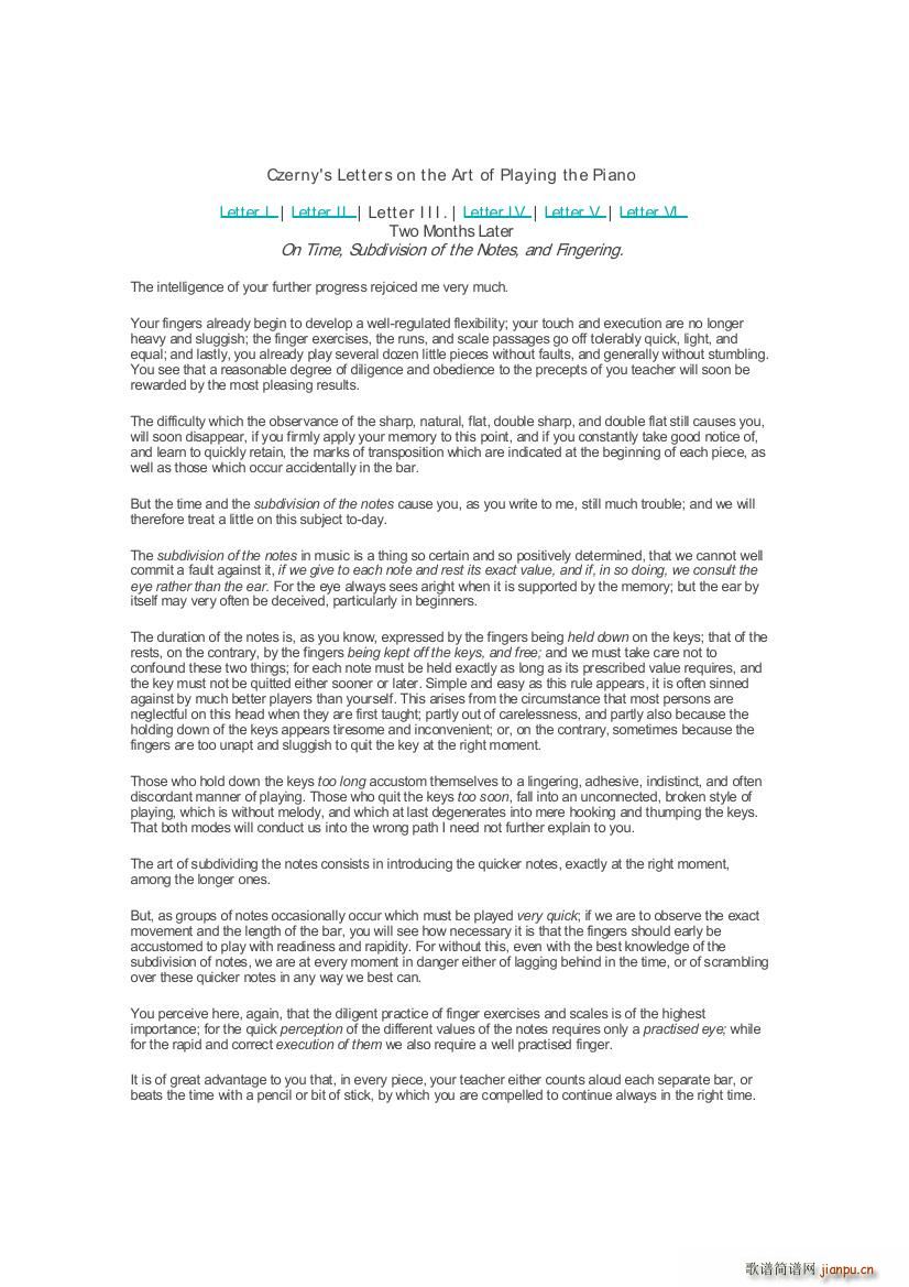 Czerny Piano Letters(钢琴谱)7
