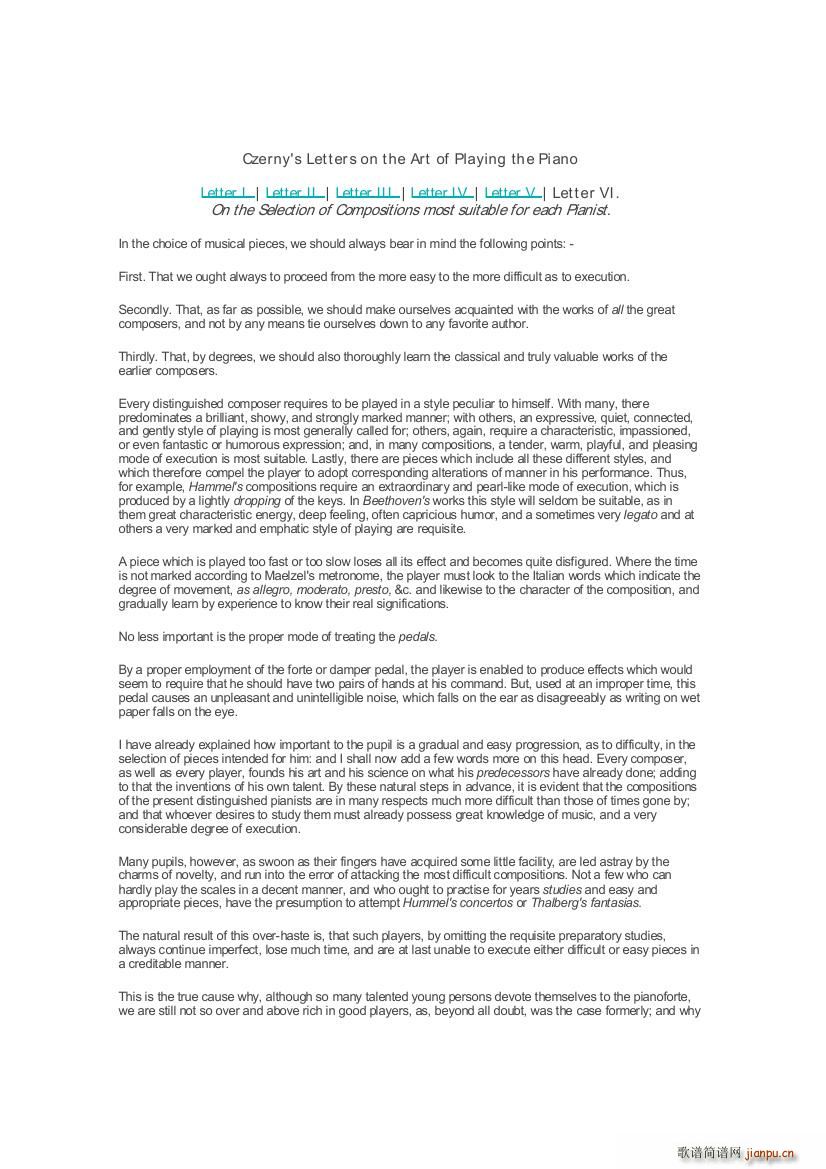 Czerny Piano Letters(钢琴谱)15