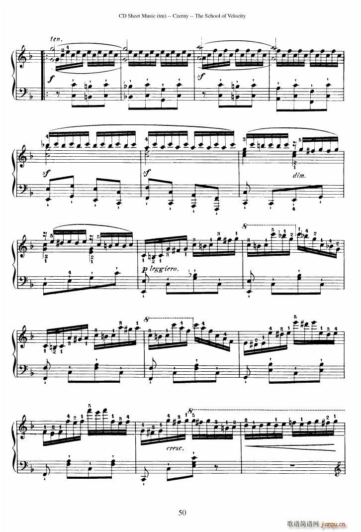 Czerny op 299 Schule der Gel ufigkeit 2(钢琴谱)50