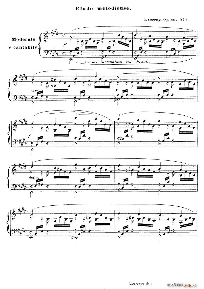 Czerny Etude mélodieuse op 795 No 3(钢琴谱)1