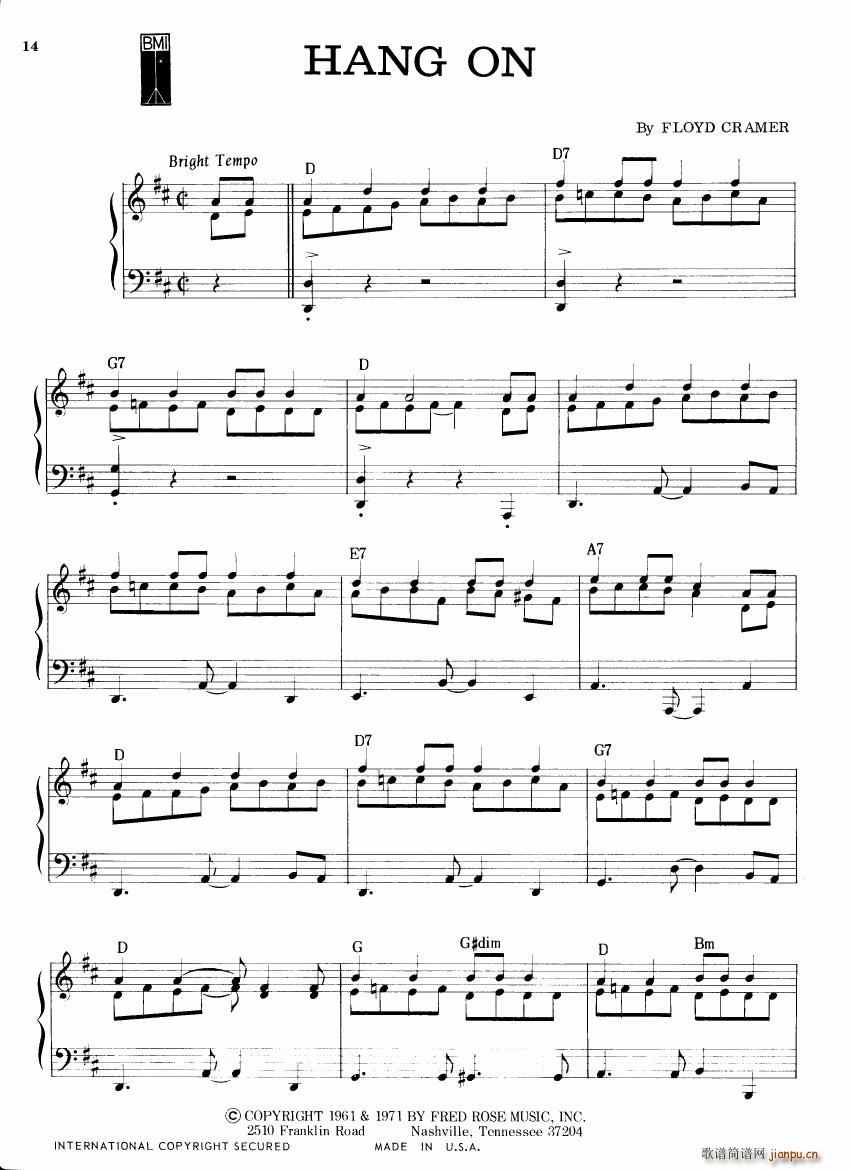 Floyd Cramer Hits(钢琴谱)12
