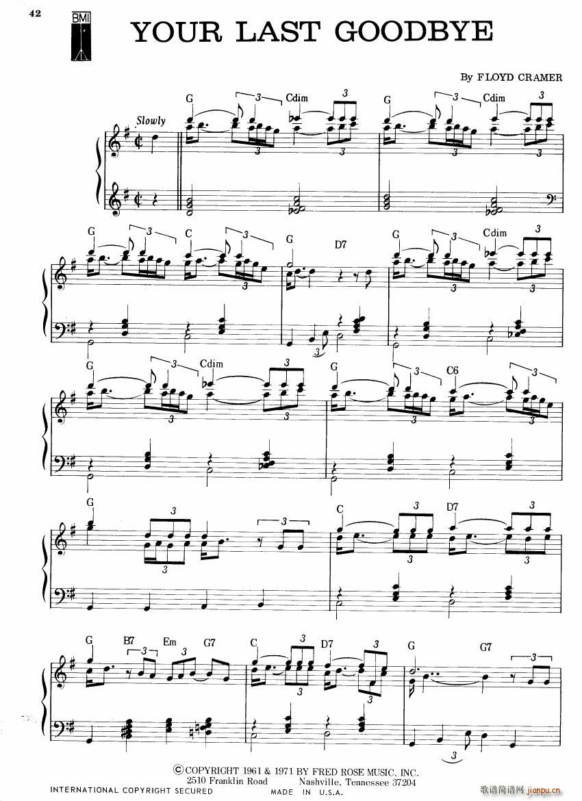 Floyd Cramer Hits(钢琴谱)30