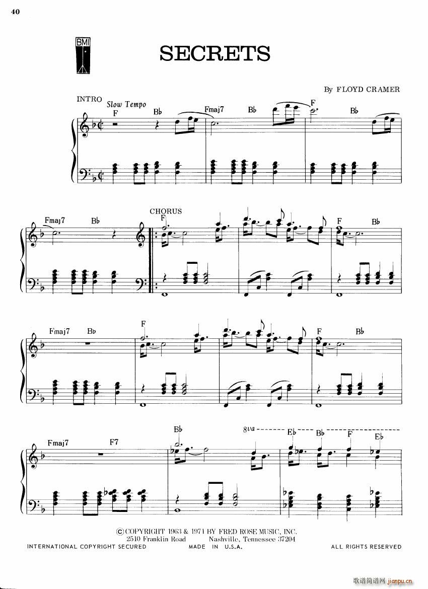 Floyd Cramer Hits(钢琴谱)35