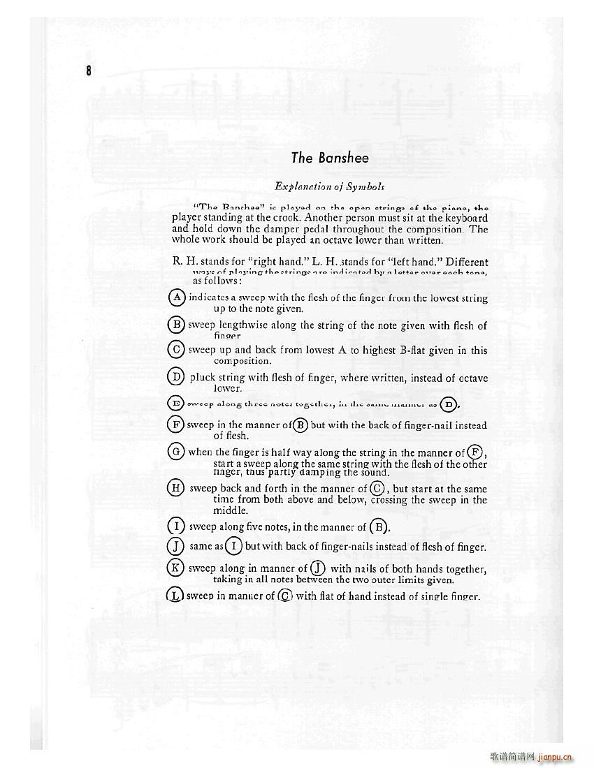 Cowell The Banshee(钢琴谱)1