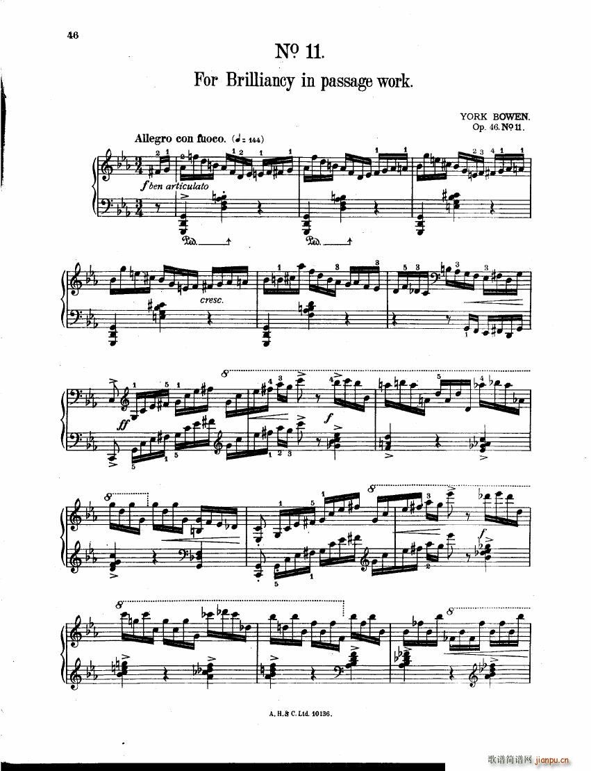 Bowen Twelve Studies Op 46 二(钢琴谱)5