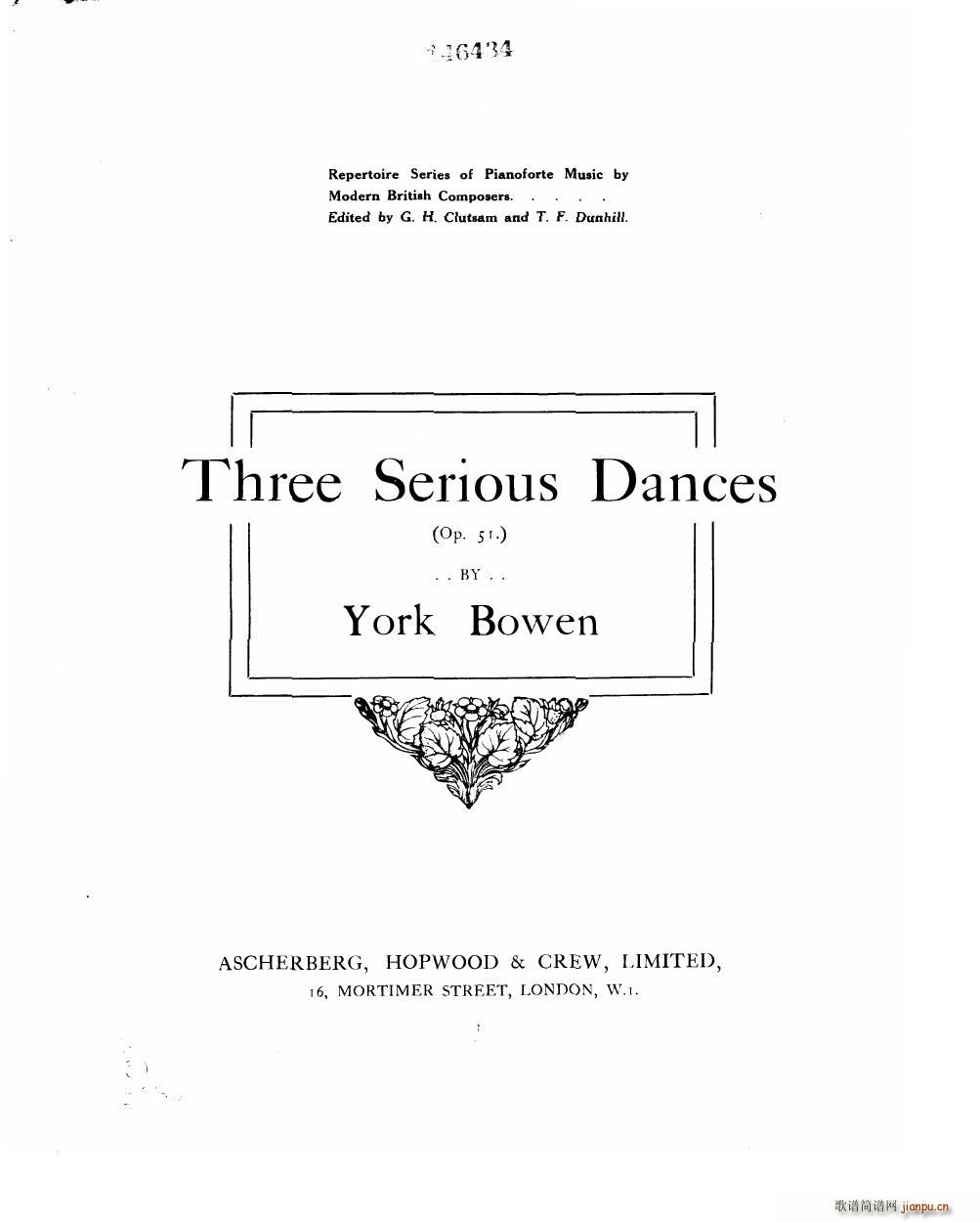 Bowen Serious Dances for piano Op 51(钢琴谱)1