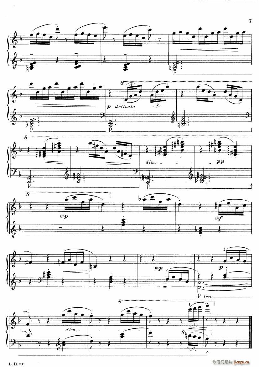 Bowen Ripples A short sketch Op 100 No 1(钢琴谱)6