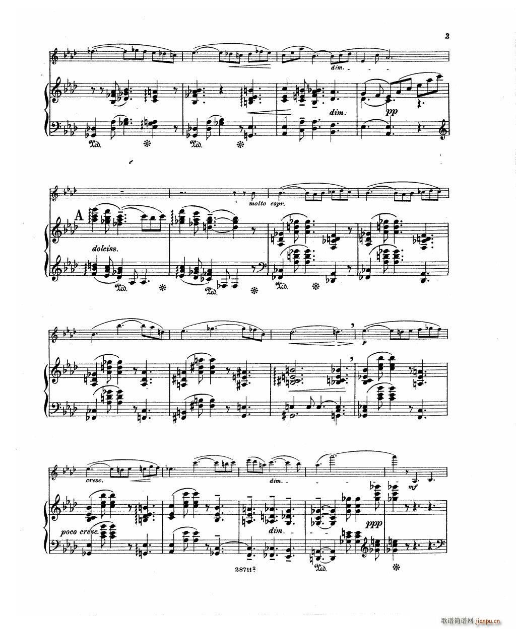 Bowen Barcarolle for violin and piano(钢琴谱)5