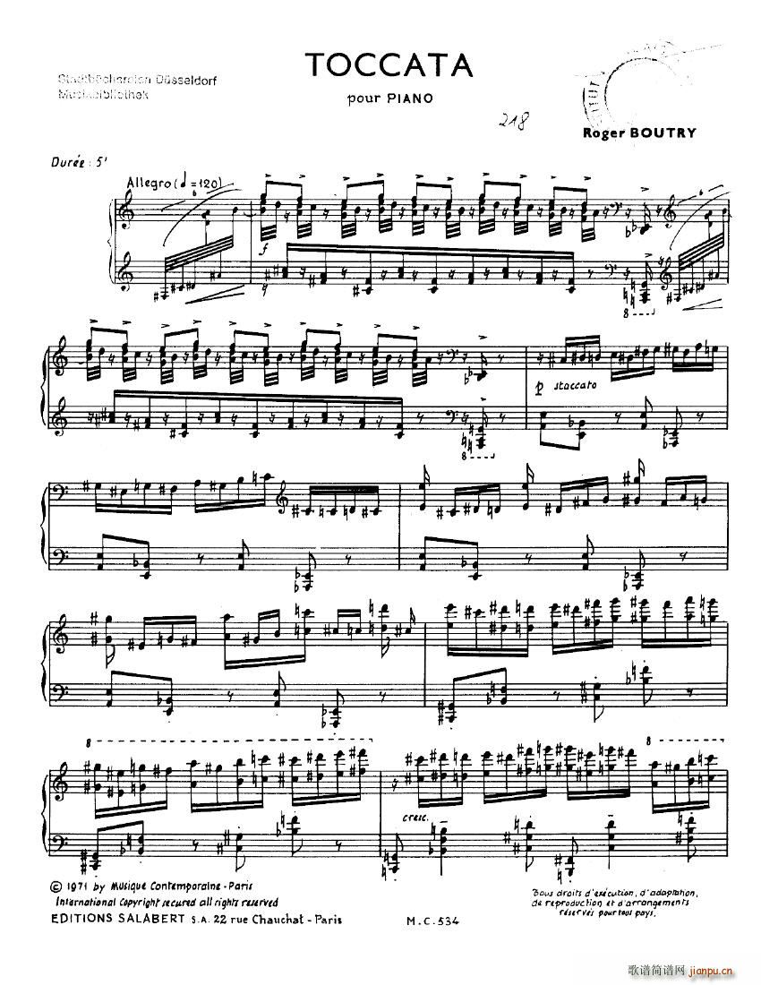 Boutry Toccata(钢琴谱)1