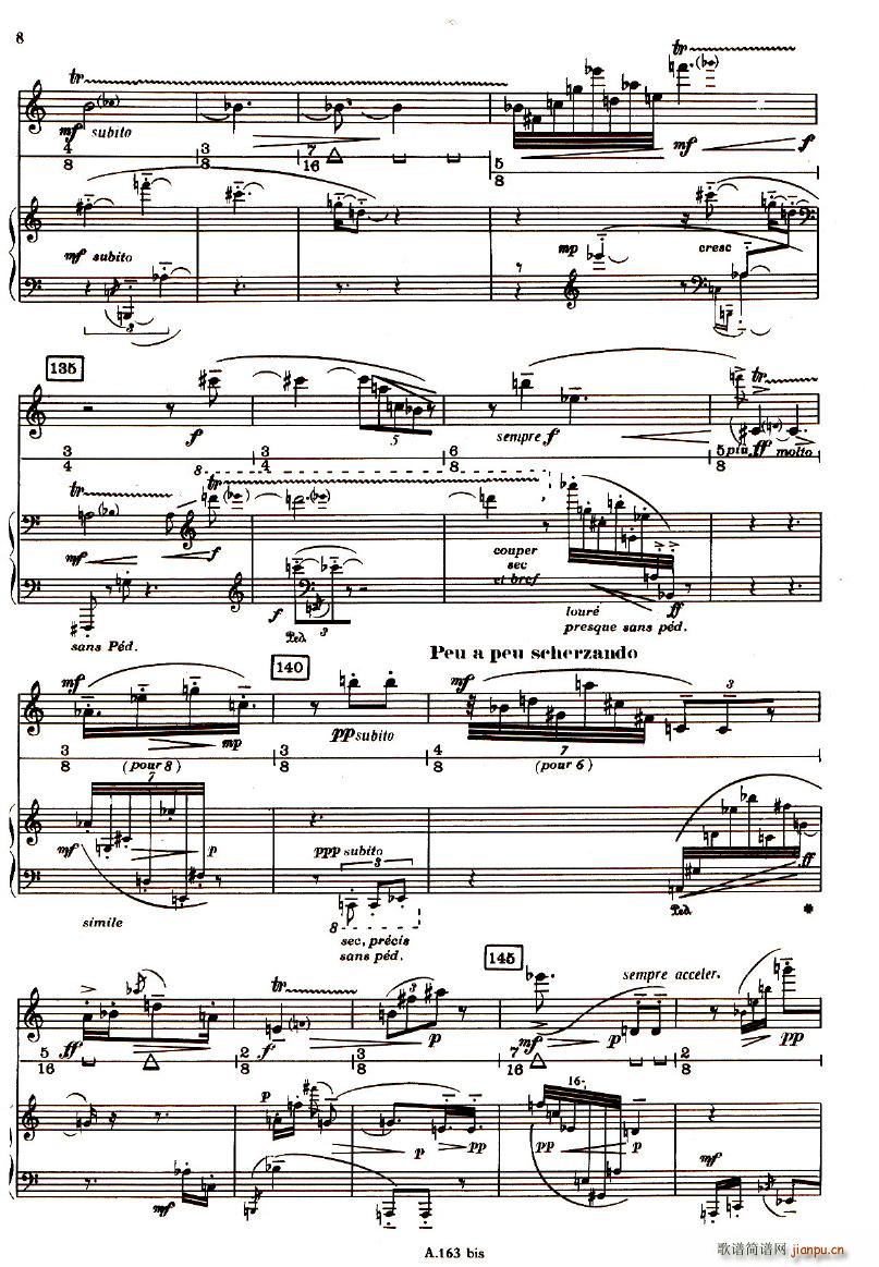 Boulez Sonatine Pour Flute Et Piano(钢琴谱)8