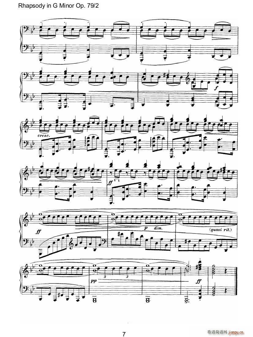 Brahms Rhapsody Op79 2(钢琴谱)7