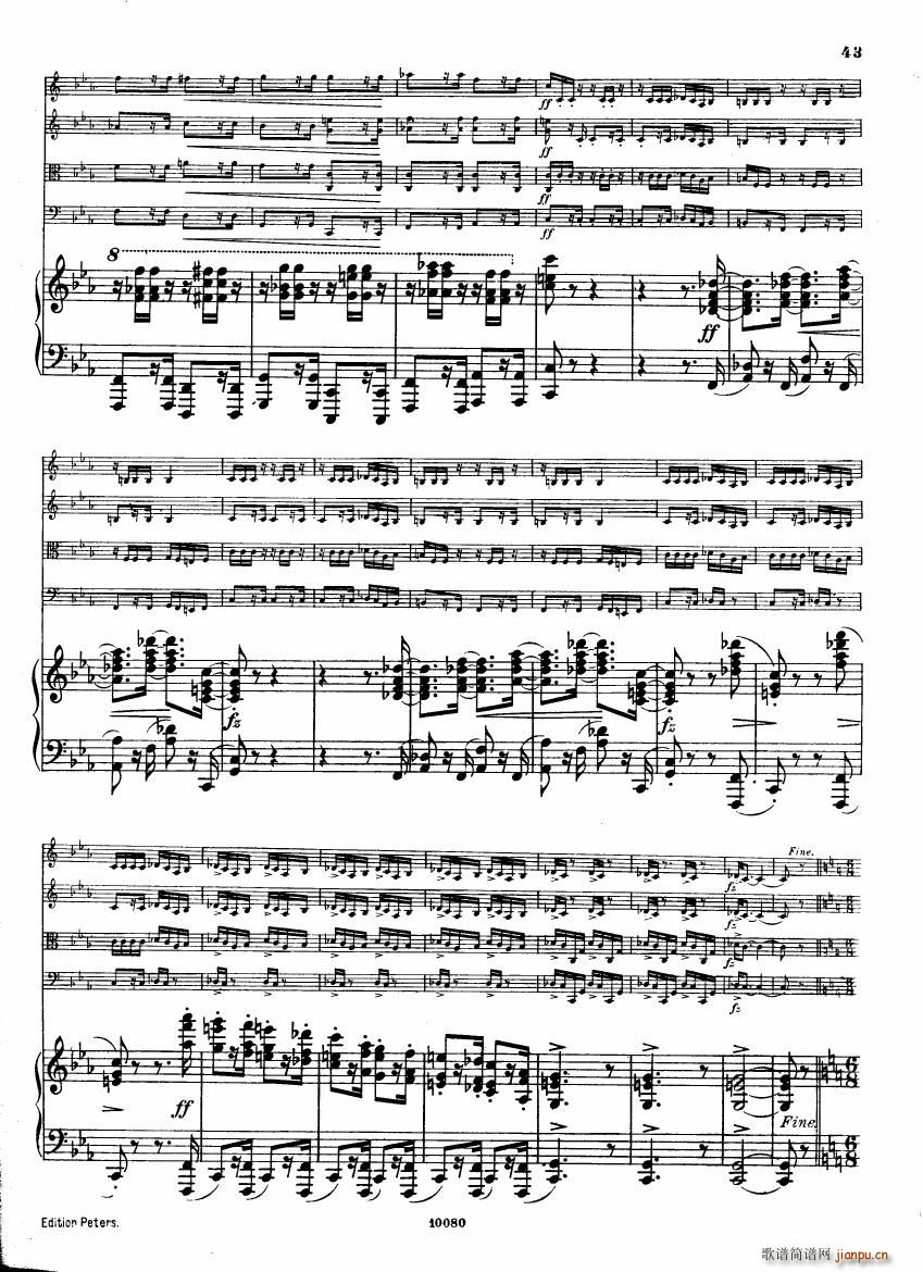 Brahms op 34 Piano Quintet f minor score 二(钢琴谱)1