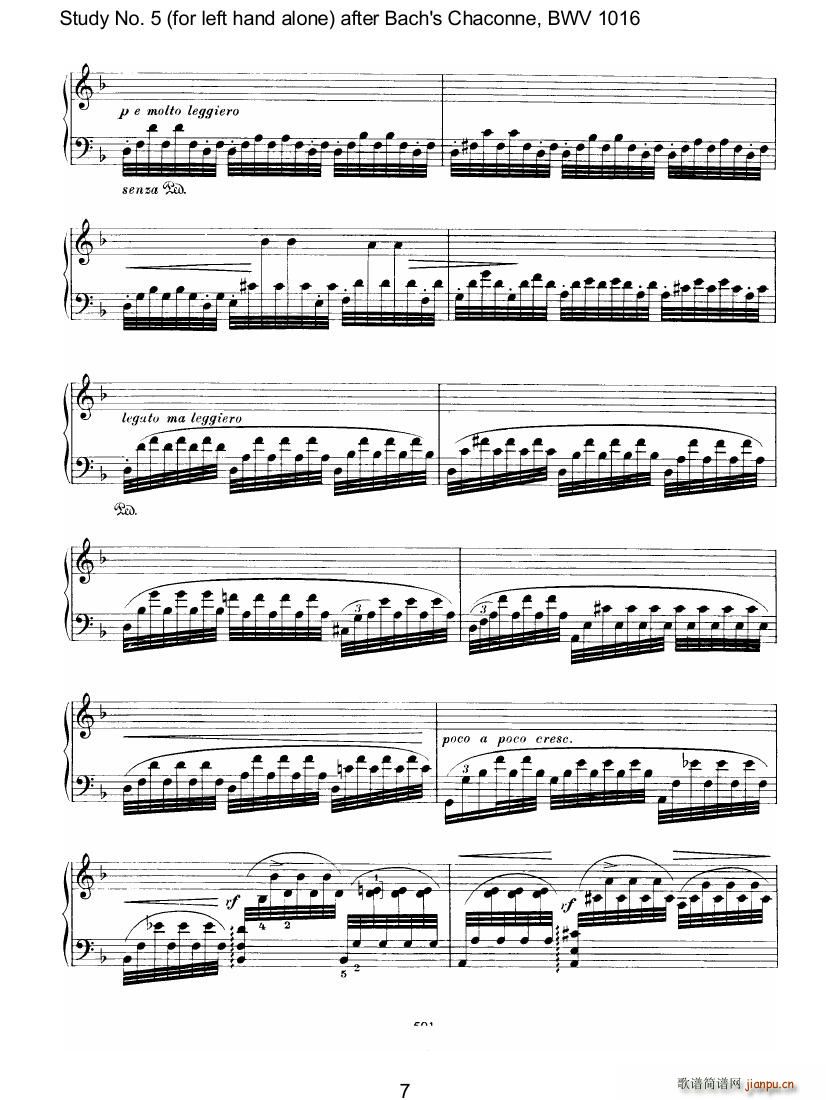 Bach Brahms BWV1016 Chaconne as Etude 5 left hand(钢琴谱)13