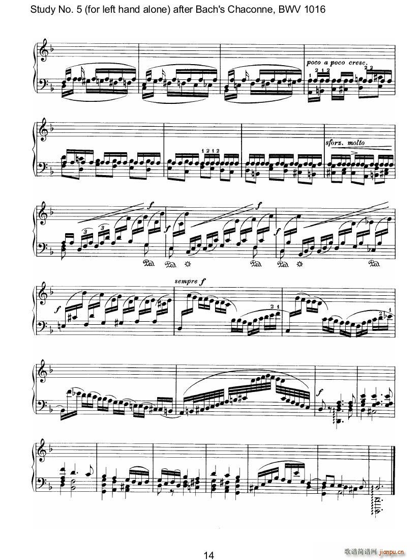 Bach Brahms BWV1016 Chaconne as Etude 5 left hand(钢琴谱)27