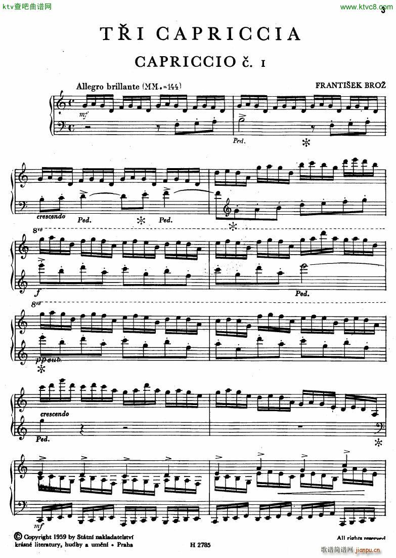 Broz 3 capriccios(钢琴谱)1
