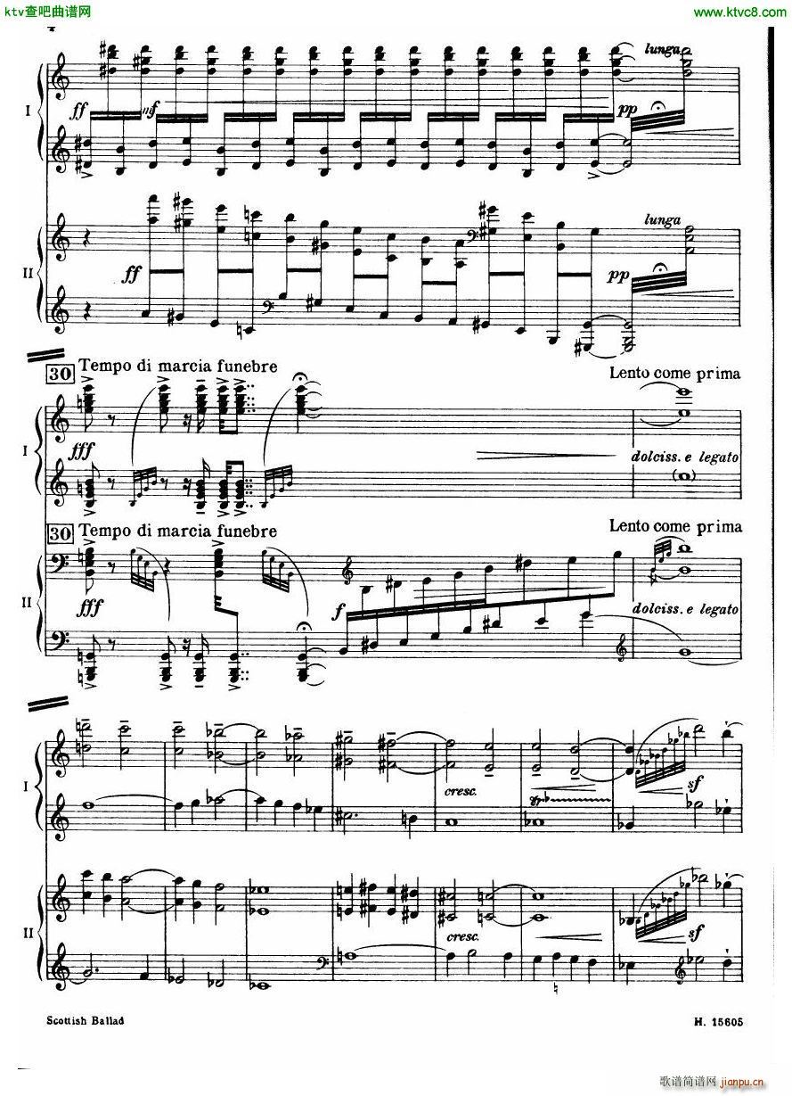 Britten Scottish Ballad op 26 arr for 2 pianos(钢琴谱)5