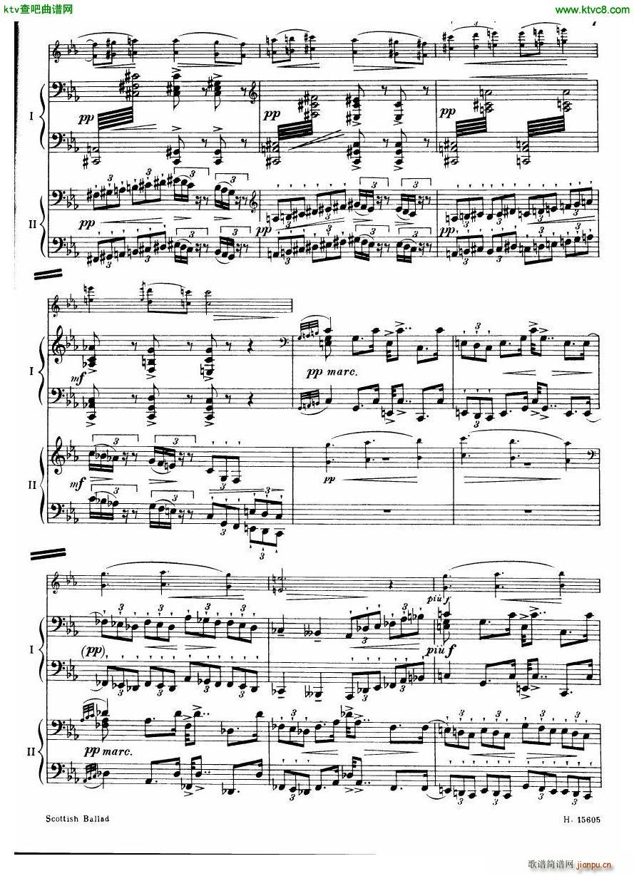 Britten Scottish Ballad op 26 arr for 2 pianos(钢琴谱)8