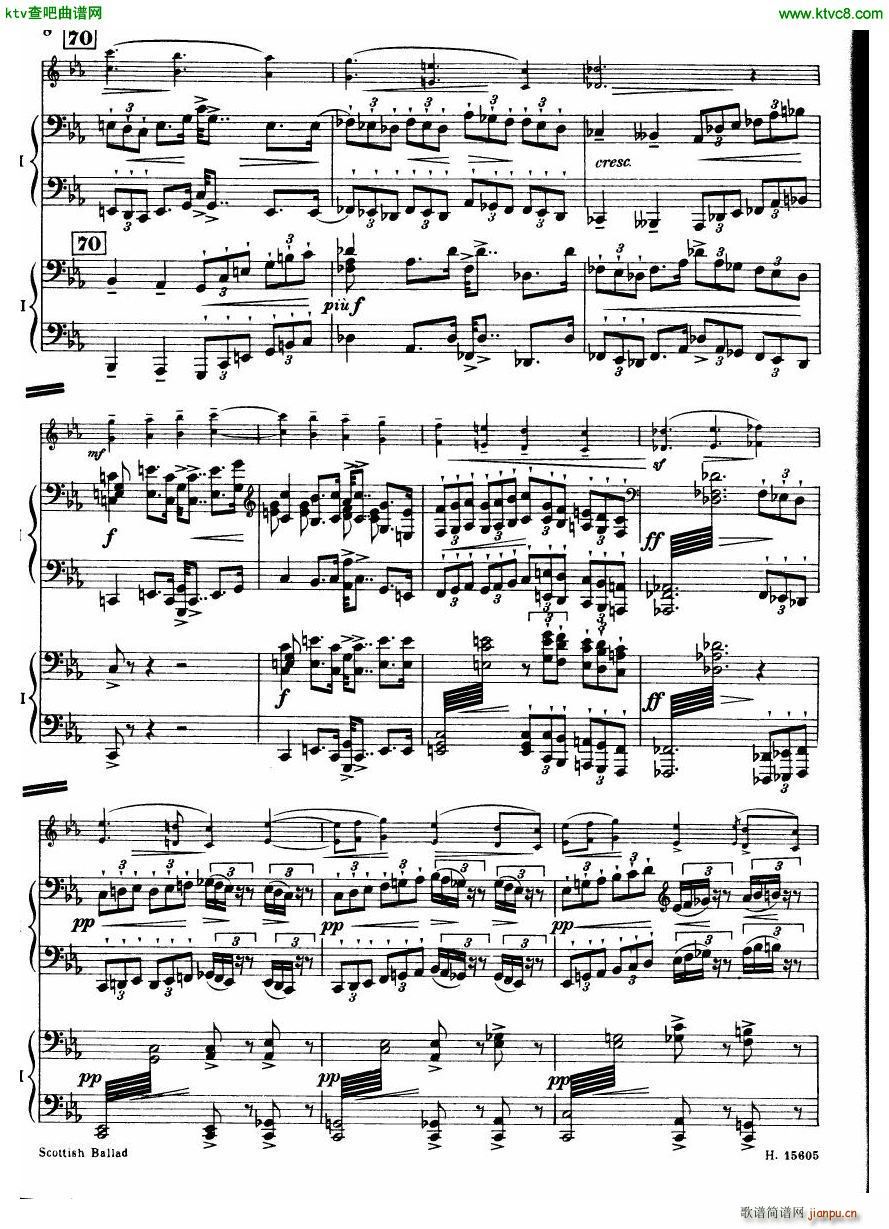 Britten Scottish Ballad op 26 arr for 2 pianos(钢琴谱)9