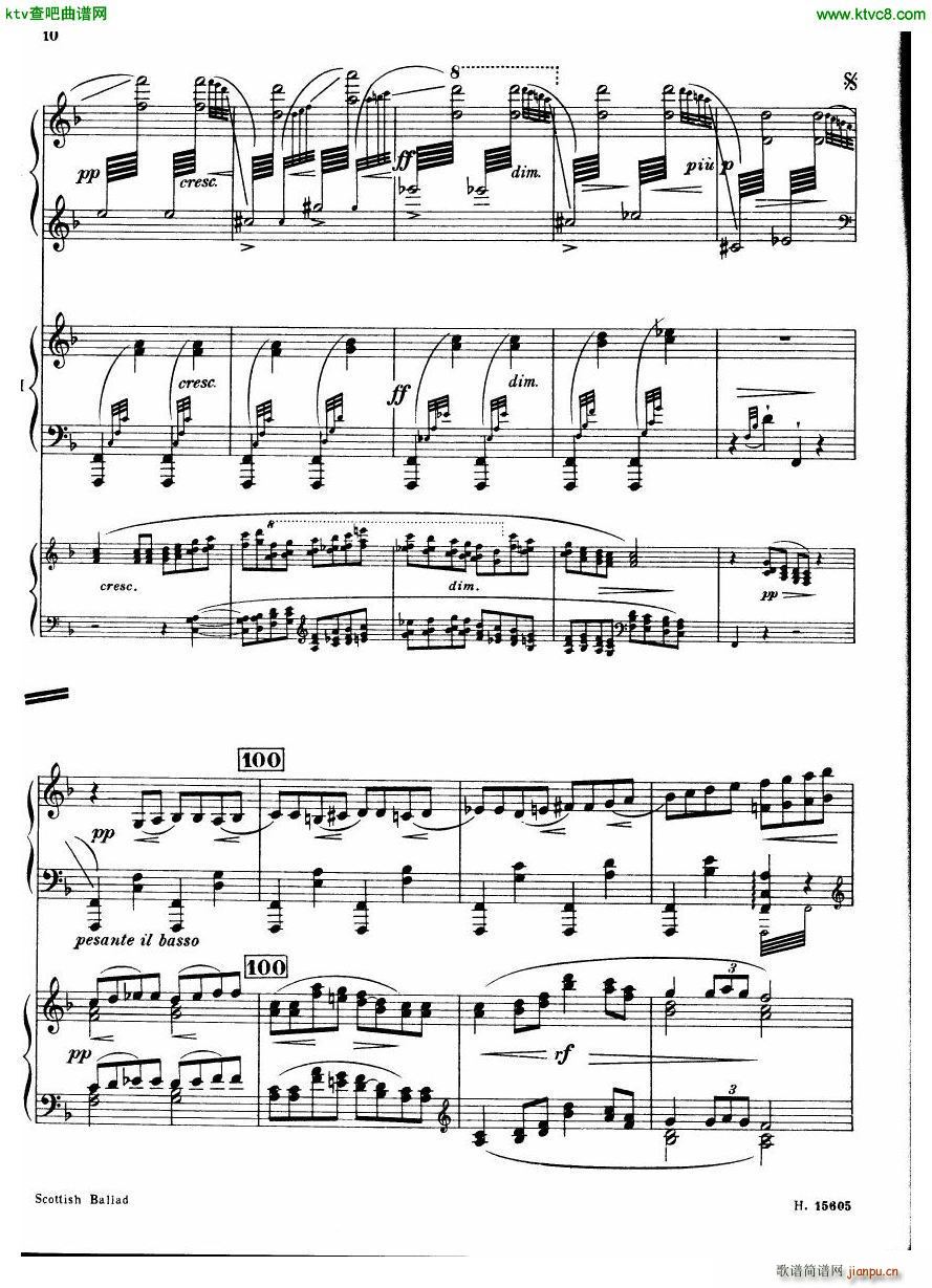 Britten Scottish Ballad op 26 arr for 2 pianos(钢琴谱)11