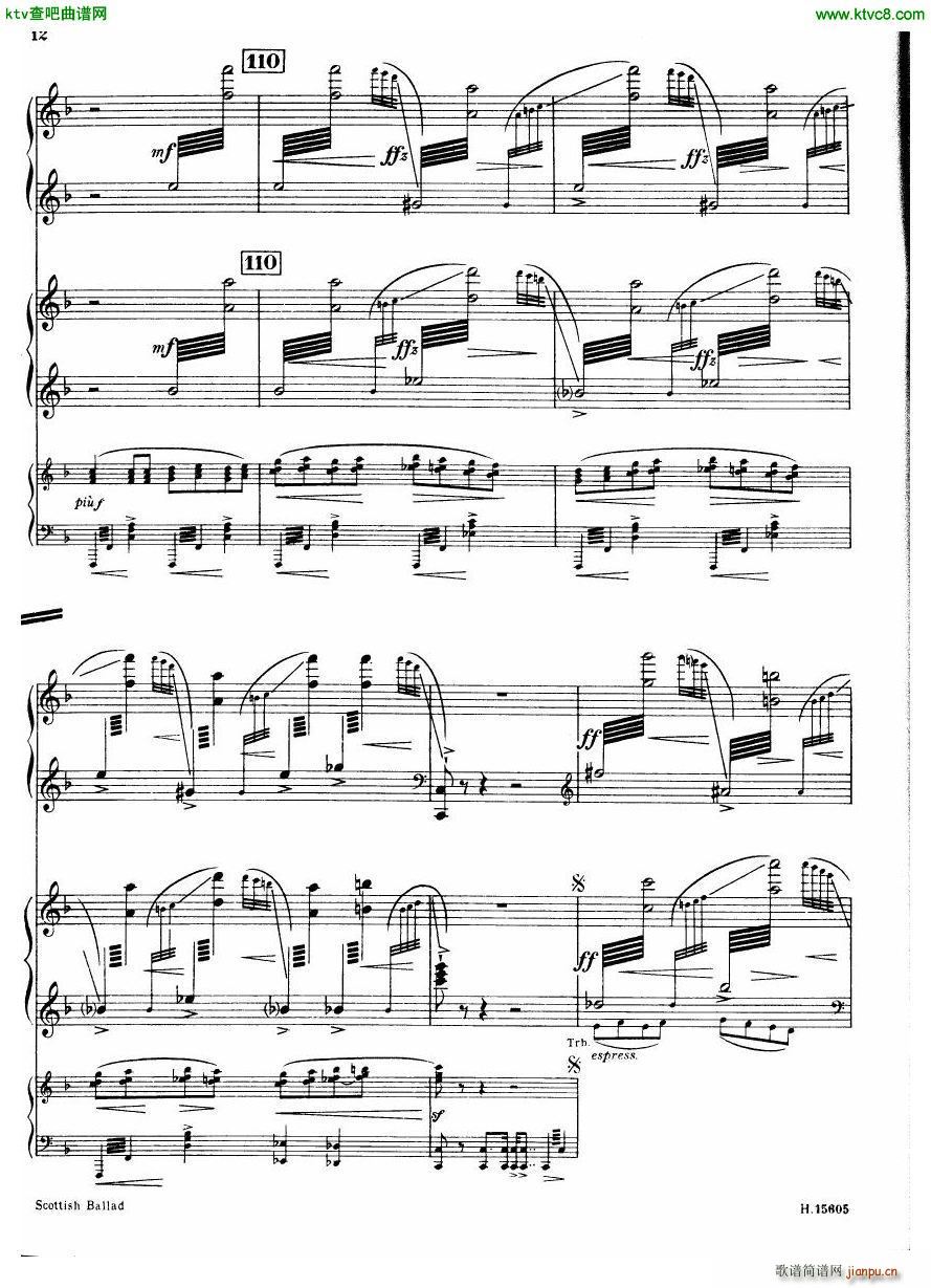 Britten Scottish Ballad op 26 arr for 2 pianos(钢琴谱)13