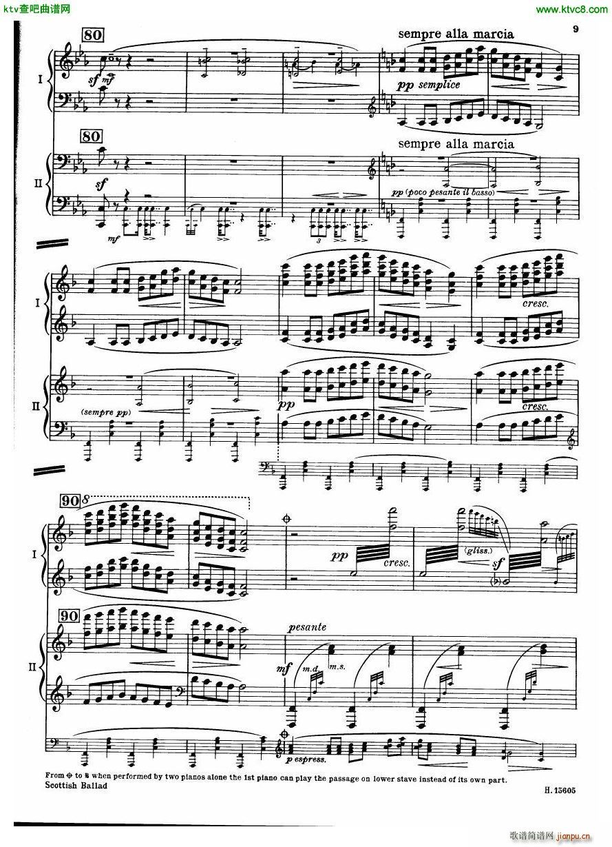 Britten Scottish Ballad op 26 arr for 2 pianos(钢琴谱)10