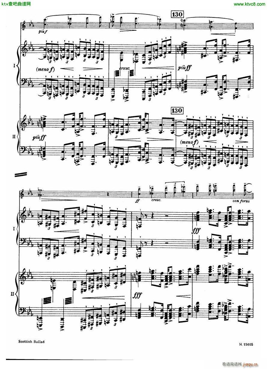 Britten Scottish Ballad op 26 arr for 2 pianos(钢琴谱)16