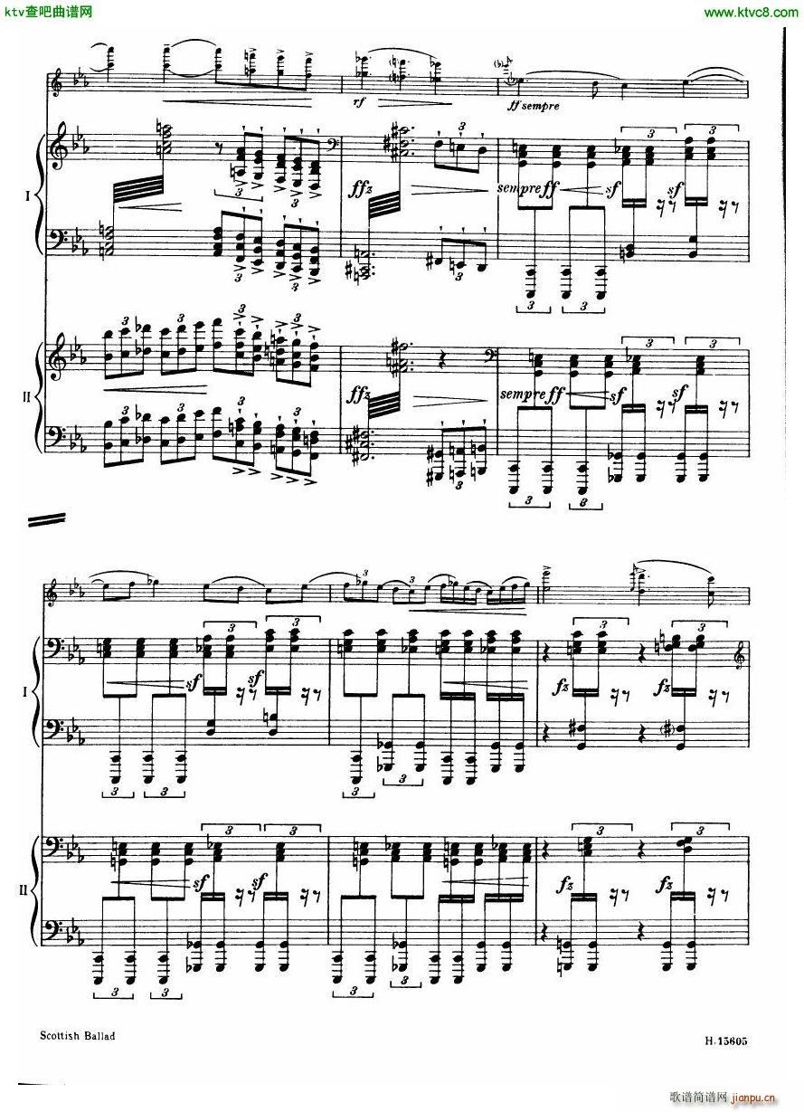 Britten Scottish Ballad op 26 arr for 2 pianos(钢琴谱)17