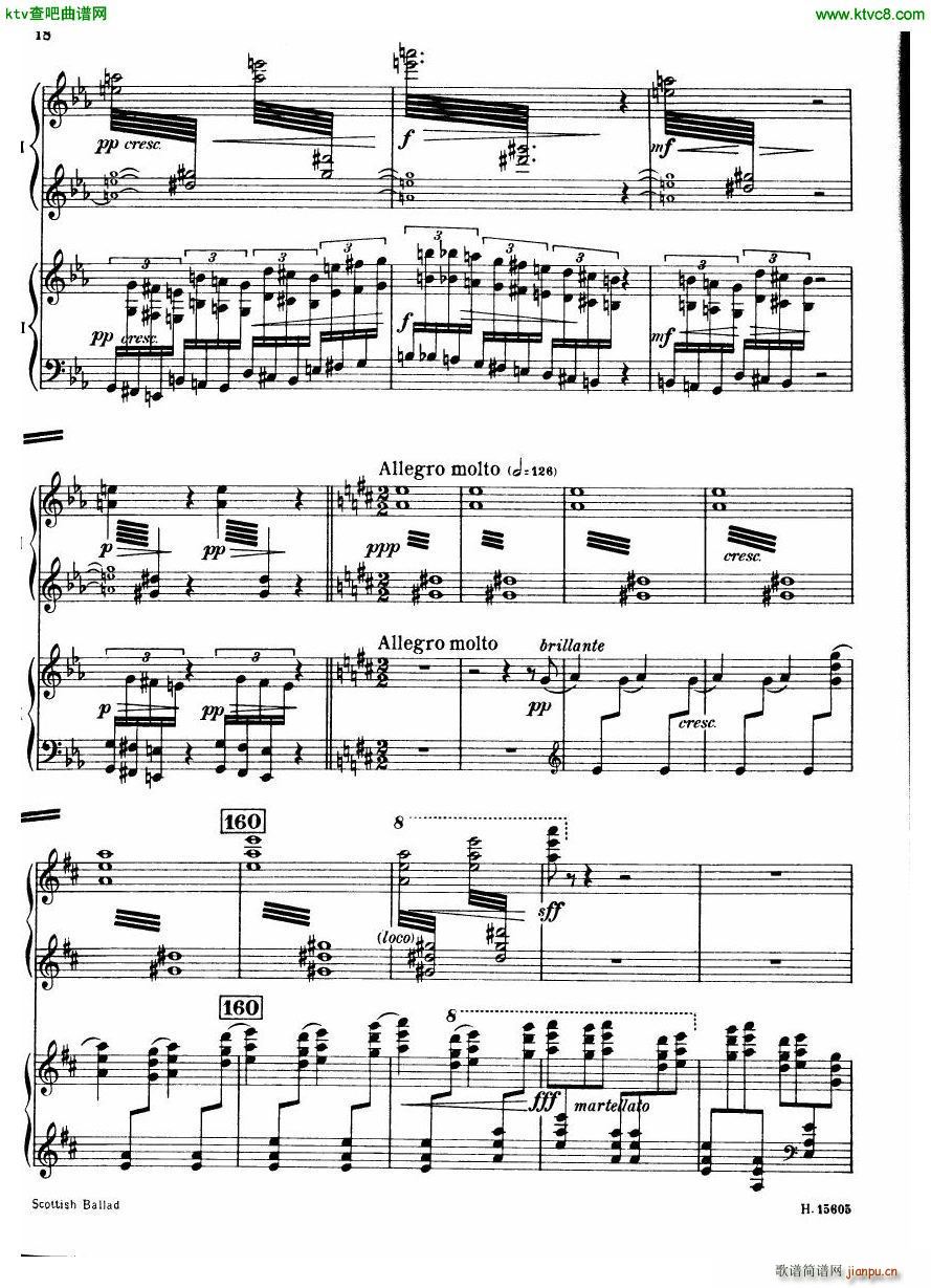 Britten Scottish Ballad op 26 arr for 2 pianos(钢琴谱)19