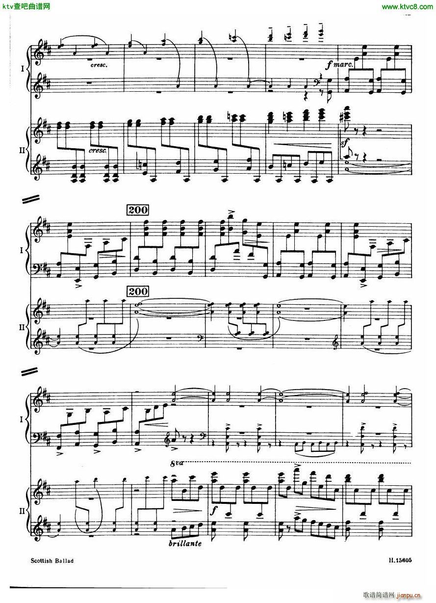 Britten Scottish Ballad op 26 arr for 2 pianos(钢琴谱)22