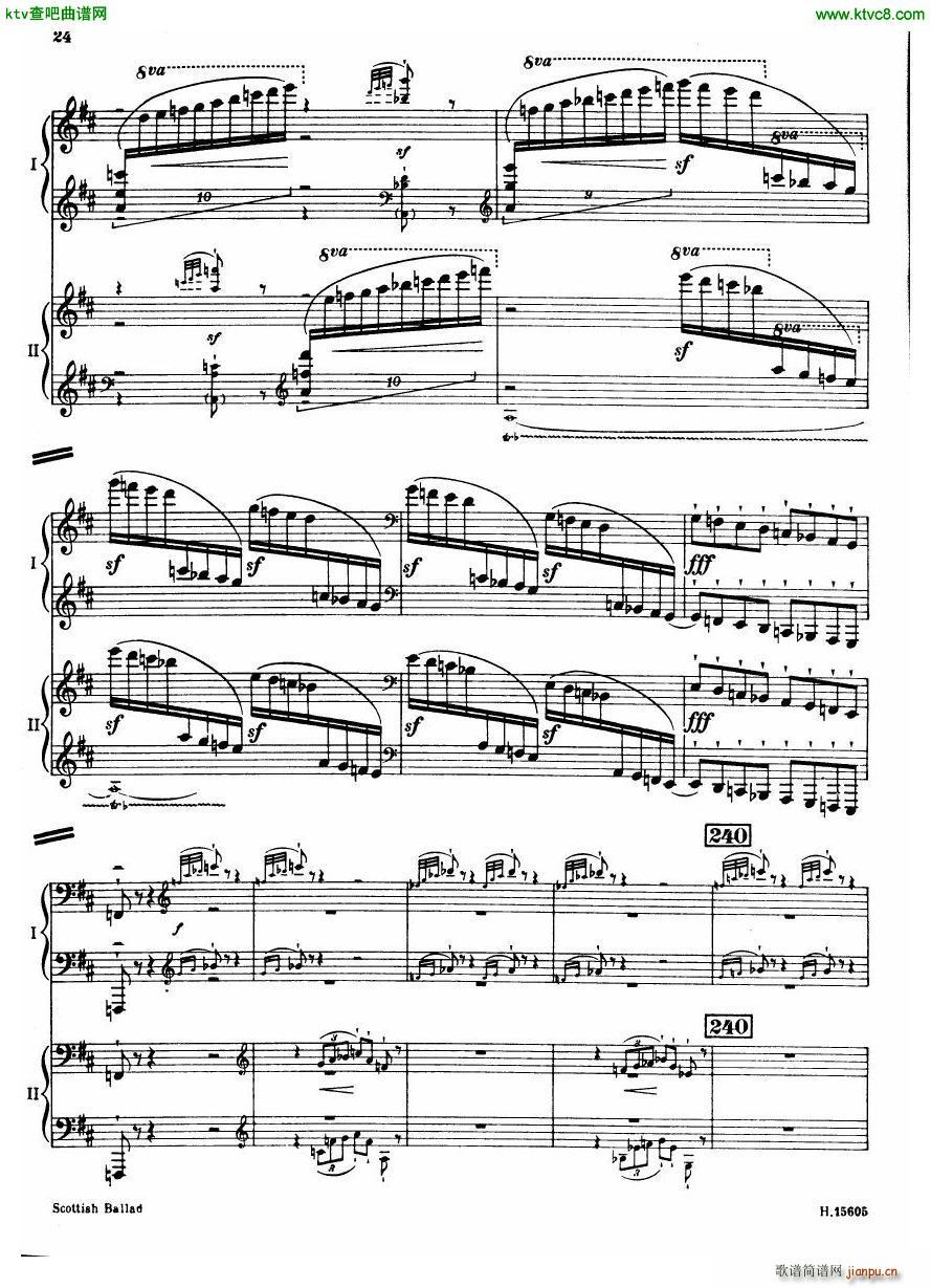 Britten Scottish Ballad op 26 arr for 2 pianos(钢琴谱)25