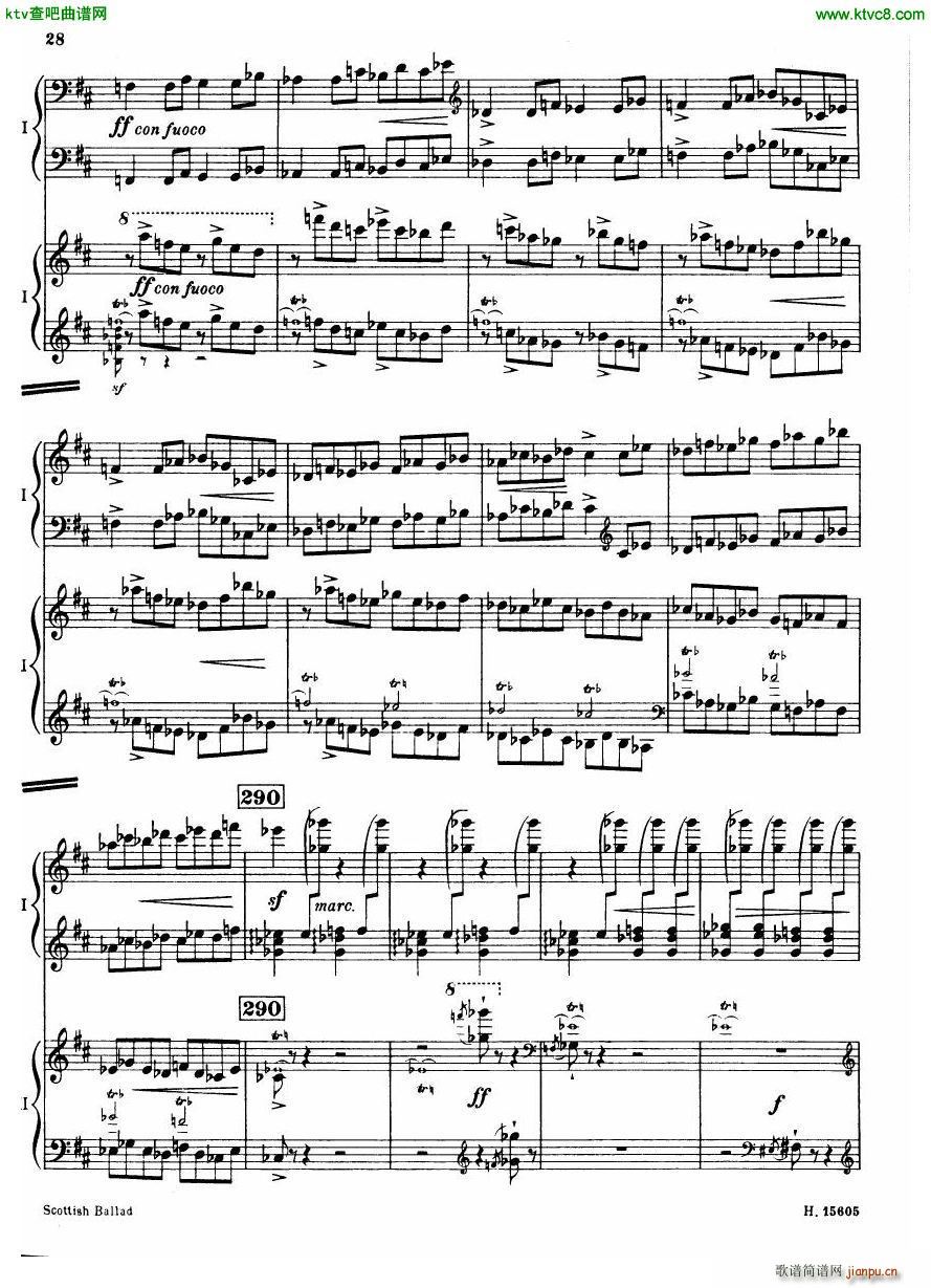 Britten Scottish Ballad op 26 arr for 2 pianos(钢琴谱)23
