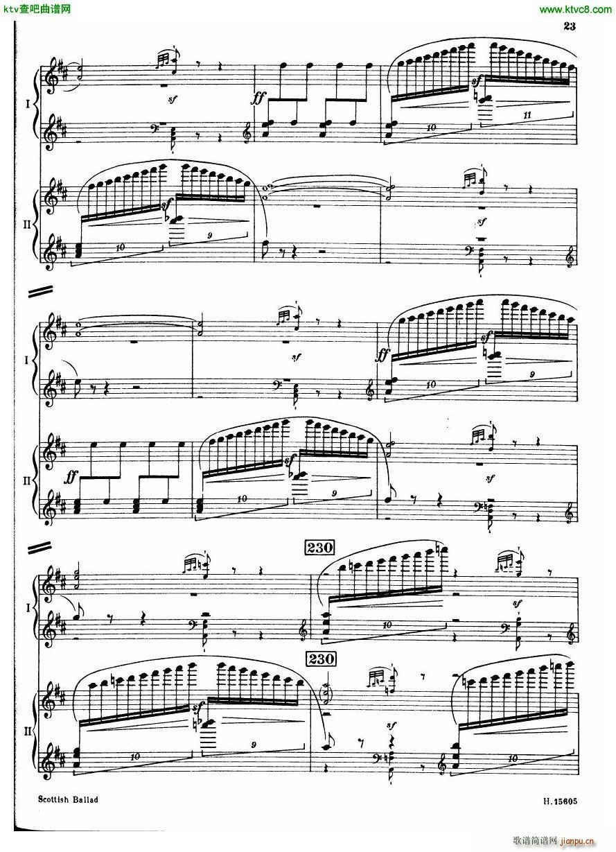 Britten Scottish Ballad op 26 arr for 2 pianos(钢琴谱)24