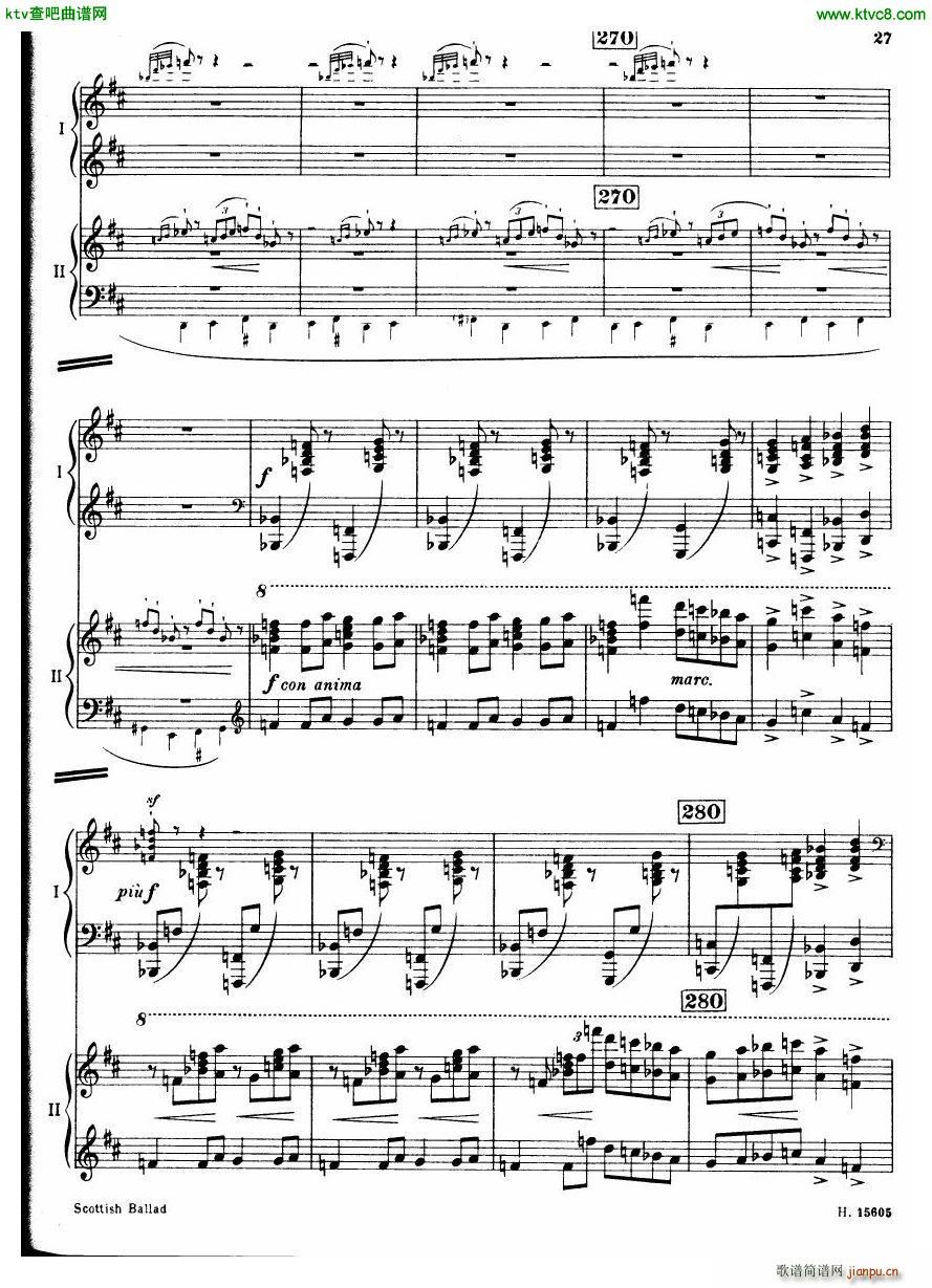Britten Scottish Ballad op 26 arr for 2 pianos(钢琴谱)28