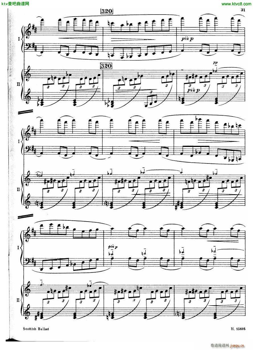 Britten Scottish Ballad op 26 arr for 2 pianos(钢琴谱)32