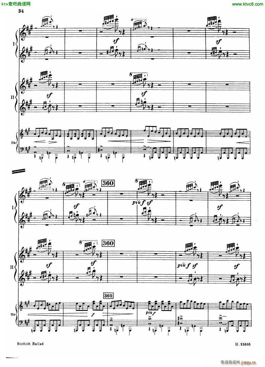 Britten Scottish Ballad op 26 arr for 2 pianos(钢琴谱)35