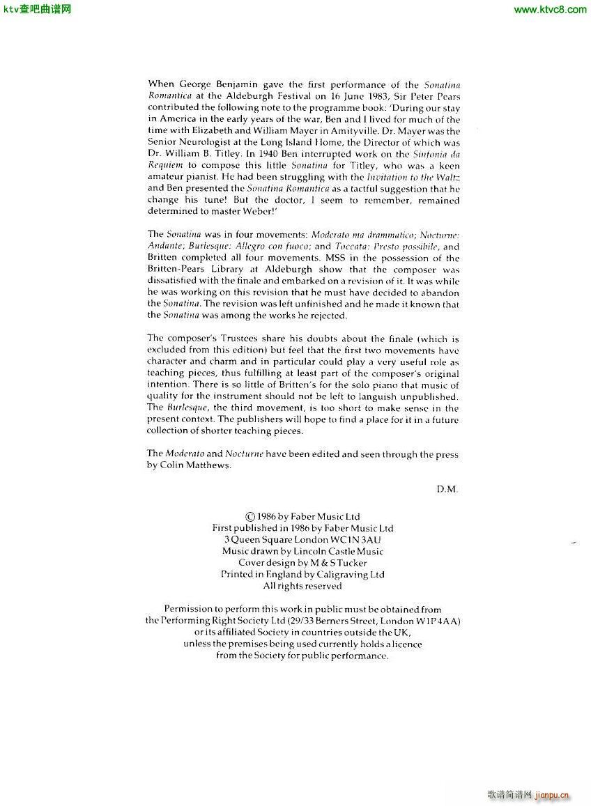 Britten Sonatina Romantica(钢琴谱)1